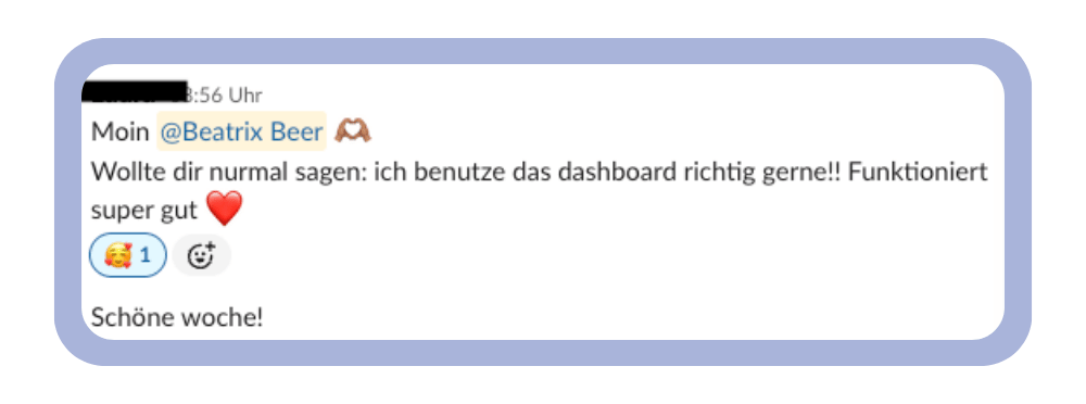 So wirkt digitale Organisation mit Notion-Vorlagen: Kundenfeedback & Erfahrungsberichte von Solo-Selbstständigen, die mit Beatrix Beer endlich Struktur und digitale Organisation gefunden haben.
